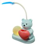 Bear Design USB Rechargeable LED Table Night Lamp with Pen Holder – Perfect Study Light for Kids