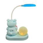 Bear Design USB Rechargeable LED Table Night Lamp with Pen Holder – Perfect Study Light for Kids