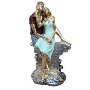 Romantic Love Couple Showpiece | Wall Couple Decor for Home & Bedroom | Perfect Valentine's Day Gift | Elegant Couple Figurine Statue