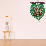 Green & Golden Leaf Ganesh Idol Wall Hanging