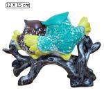 Beautiful Two Owls on a Bark Showpiece | Polyresin Owl Statue for Home, Living Room, Study Table & Office Decor