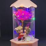 Best Wishes Romantic Couple LED Light with Enchanted Rose Decoration