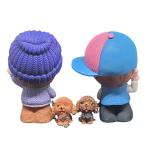 Cute Boy and Girl Miniature with Puppies – Adorable Figurine for Home Decor