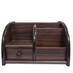 Multi-Functional Wooden Desk Organizer with Pen & Pencil Holder and Drawer