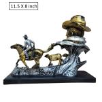 Cowboy with Horse Rider Decorative Showpiece | Handcrafted Figurine for Living Room, Bedroom & Home Décor | Antique Gift Showpiece