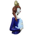 Cute Girl with Cat Showpiece Statue | Collectible Figurine for Home Decor, Outdoor Entrance & Living Room Decoration